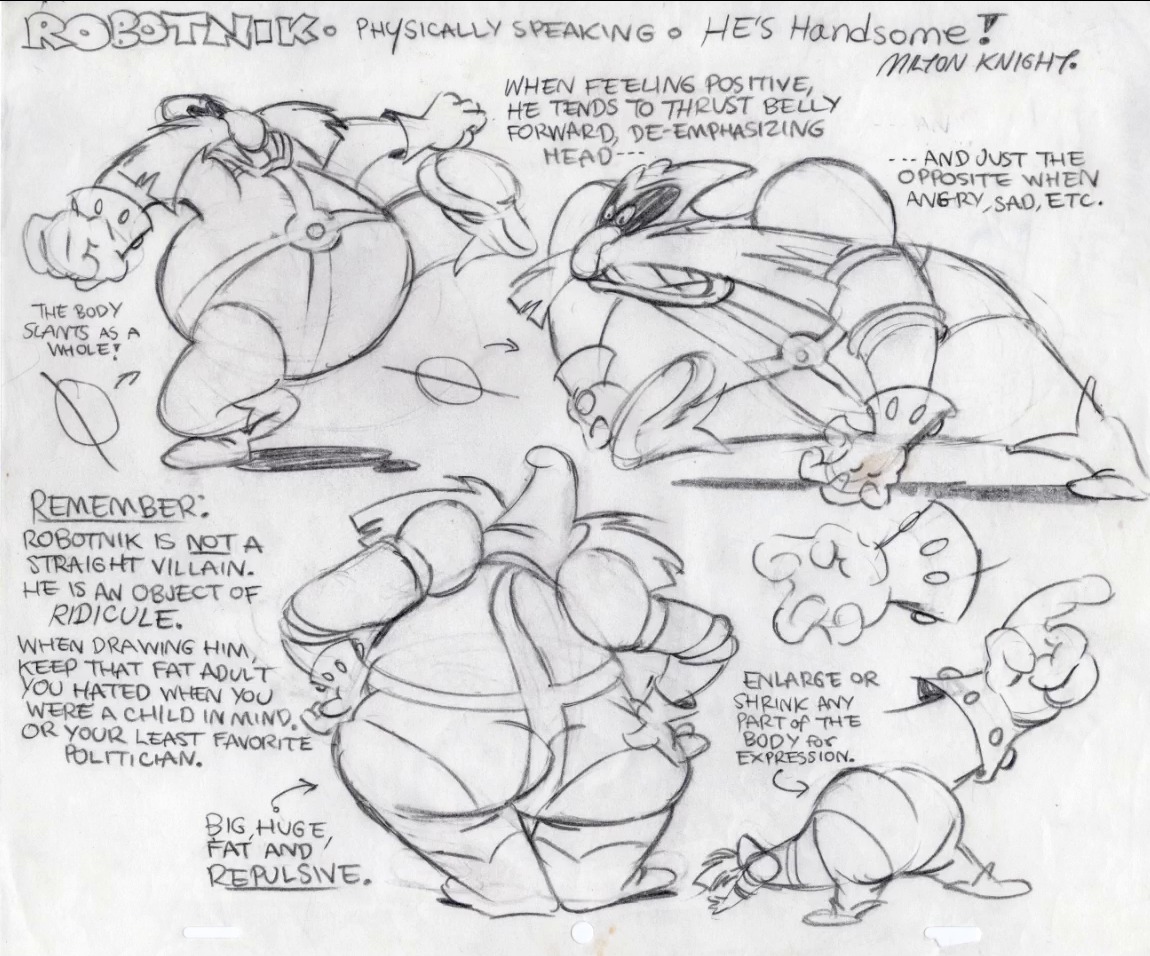 adventures_of_sonic_the_hedgehog, character_design, milton_knight, production_materials, settei, sonic_the_hedgehog, western