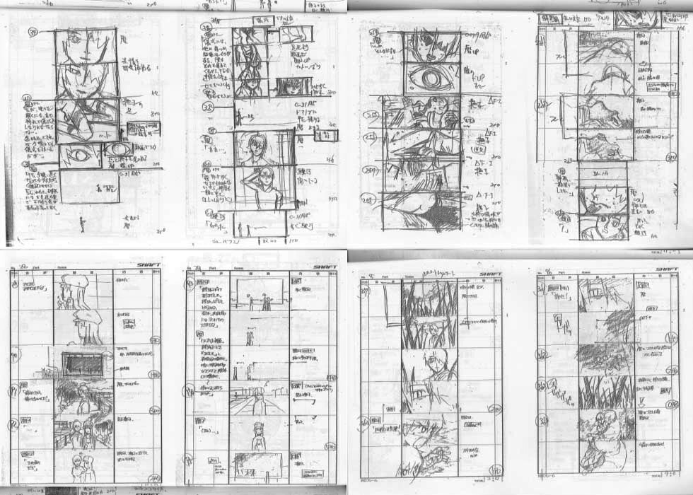 akiyuki_shinbo, bakemonogatari, ei_aoki, monogatari_series, production_materials, storyboard