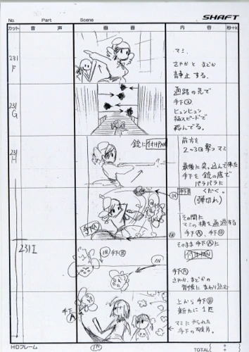 mahou_shoujo_madoka_magica, mahou_shoujo_madoka_magica_series, production_materials, storyboard, yosuke_anai