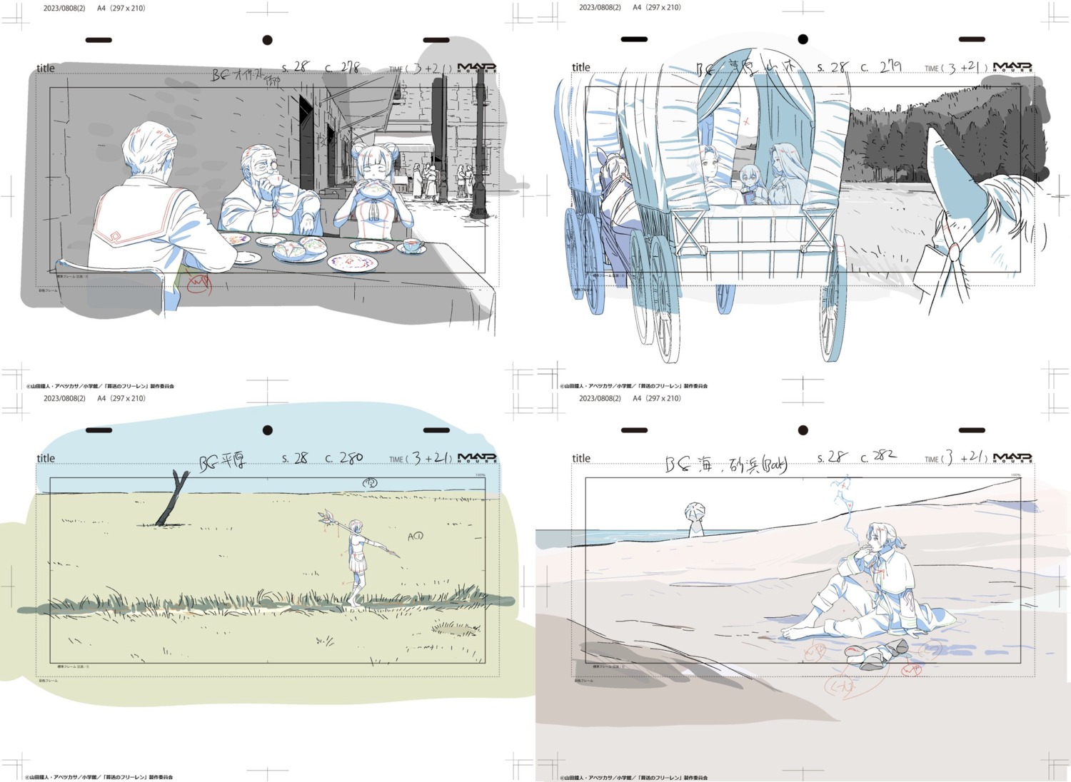 akiko_takase, genga, kerorira, layout, production_materials, sousou_no_frieren, sousou_no_frieren_series