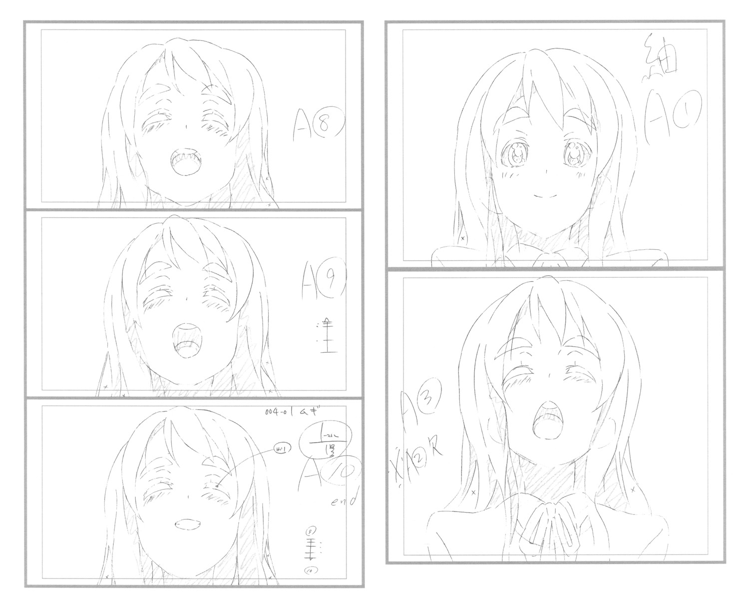genga, k-on!, k-on_series, production_materials, yuichi_itou