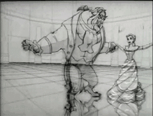 animated, beauty_and_the_beast, genga, james_baxter, production_materials, western