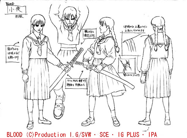 blood_series, blood:_the_last_vampire, character_design, katsuya_terada, kazuchika_kise, production_materials, settei