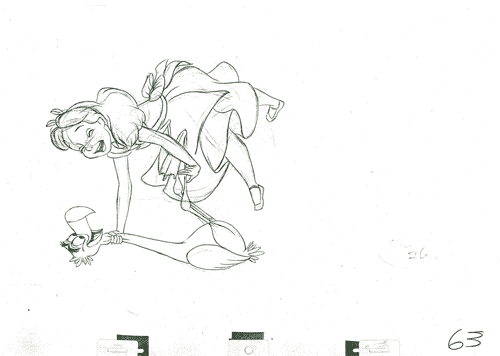 alice_in_wonderland, animated, genga, milt_kahl, production_materials, western