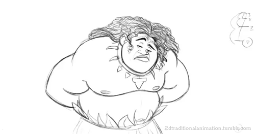 animated, character_acting, genga, moana, production_materials, randy_haycock, western