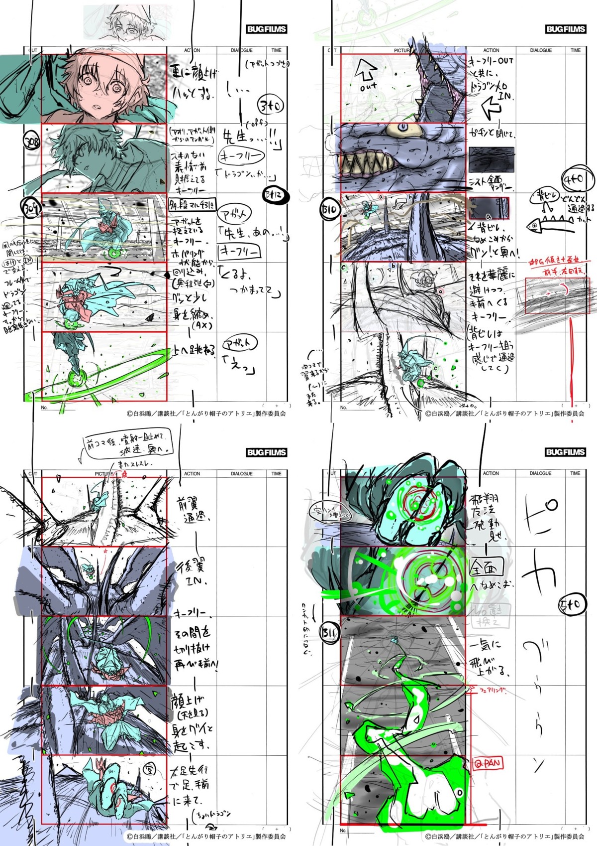 kazuki_kawagoe, production_materials, storyboard, tongari_boushi_no_atelier