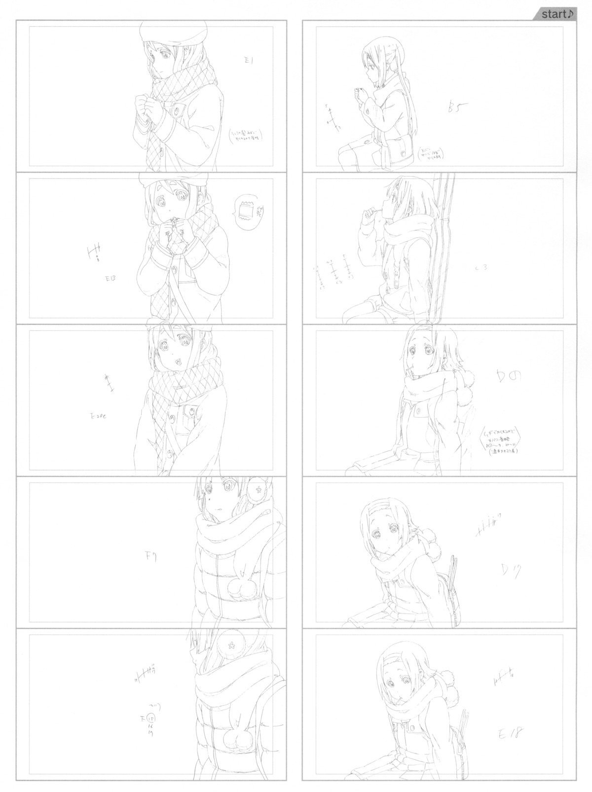 genga, hiroko_utsumi, k-on_series, k-on!_the_movie, production_materials