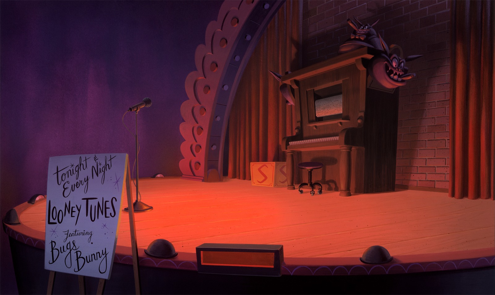 background_design, looney_tunes, production_materials, scott_wills, settei, space_jam, western