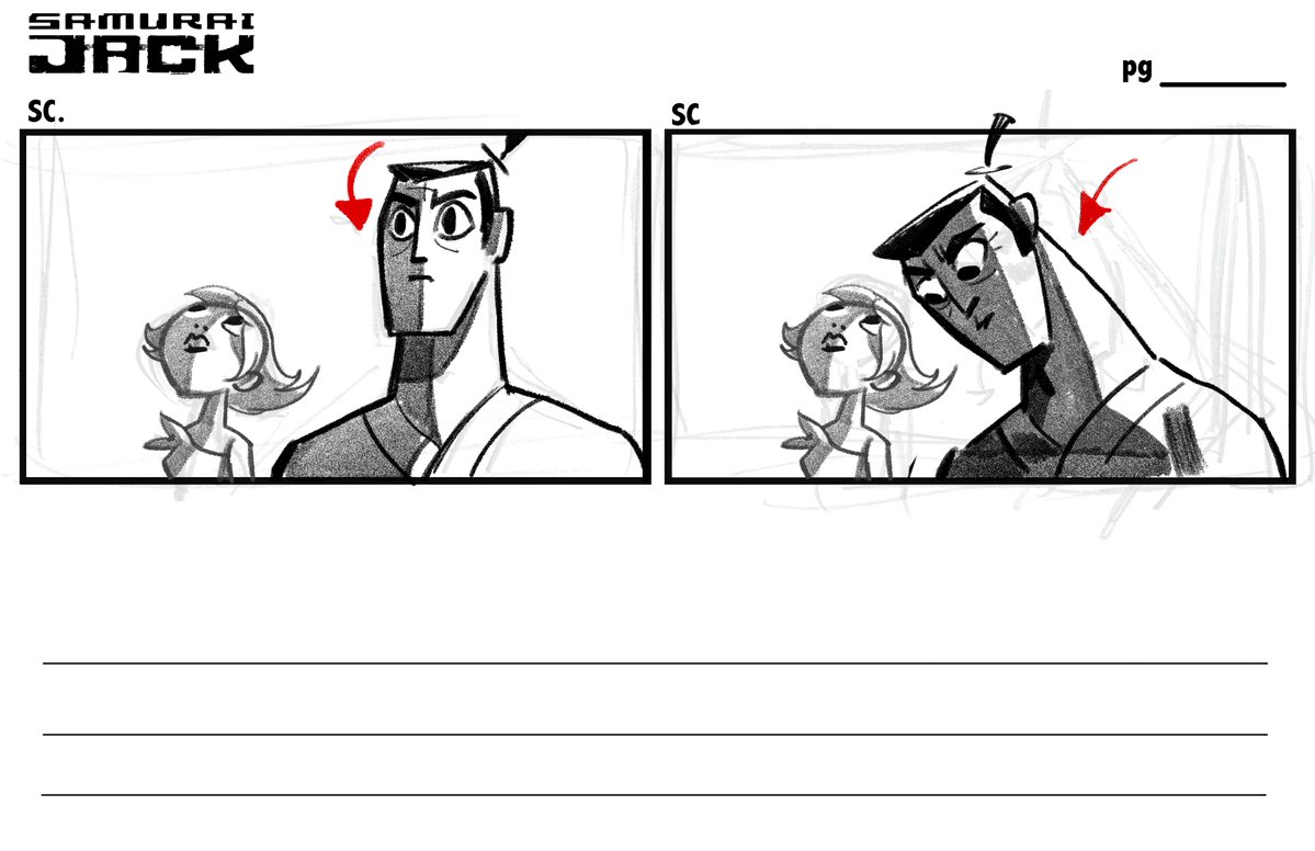 production_materials, samurai_jack, samurai_jack_(2017), stephen_destefano, storyboard, western