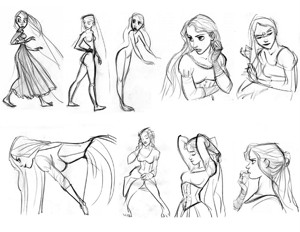 character_design, glen_keane, production_materials, settei, tangled, western