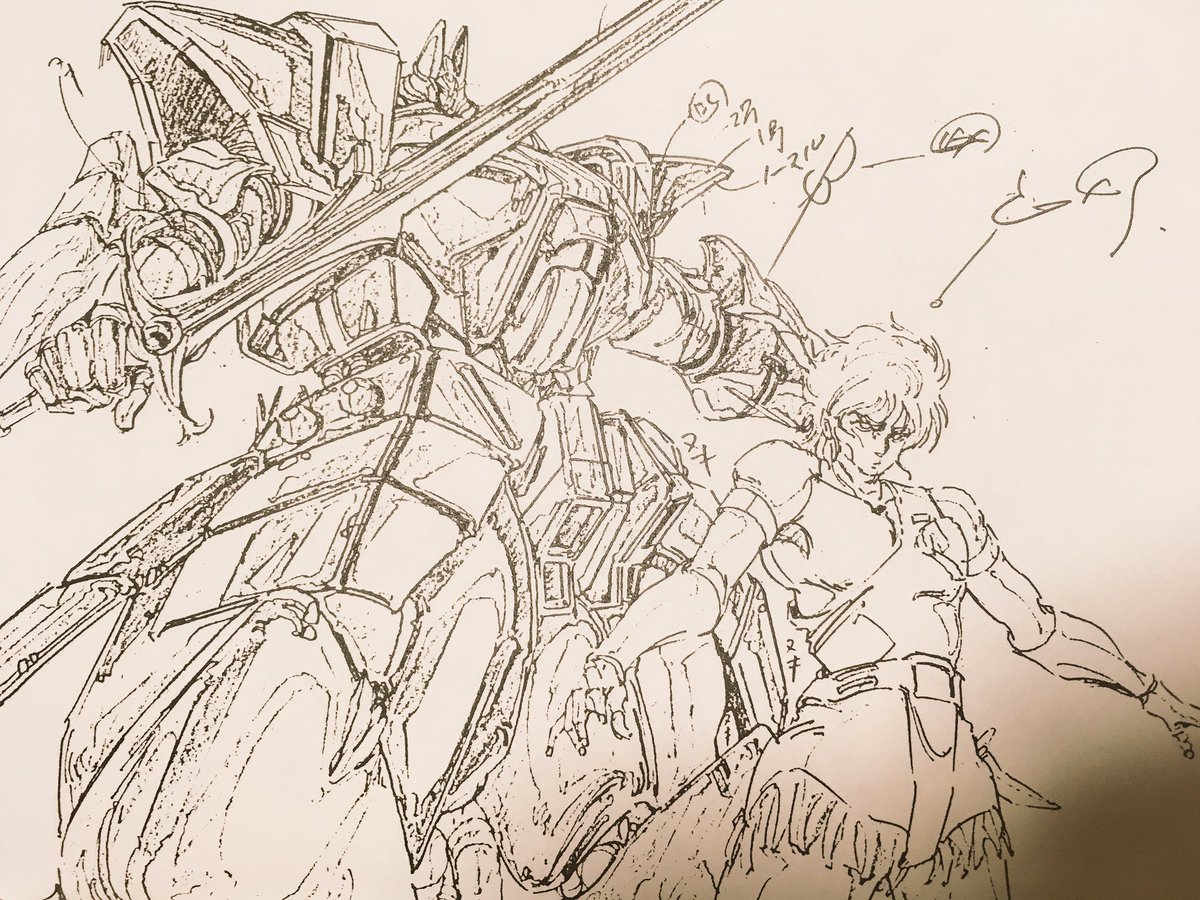 genga, panzer_world_galient, panzer_world_galient_(ova), production_materials, shinya_ohira