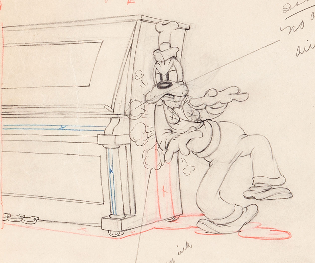 art_babbitt, bill_herwig, genga, layout, mickey_mouse, moving_day, production_materials, western