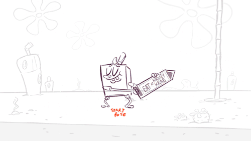 animated, benjamin_arcand, dancing, genga, performance, production_materials, spongebob_squarepants, storyboard