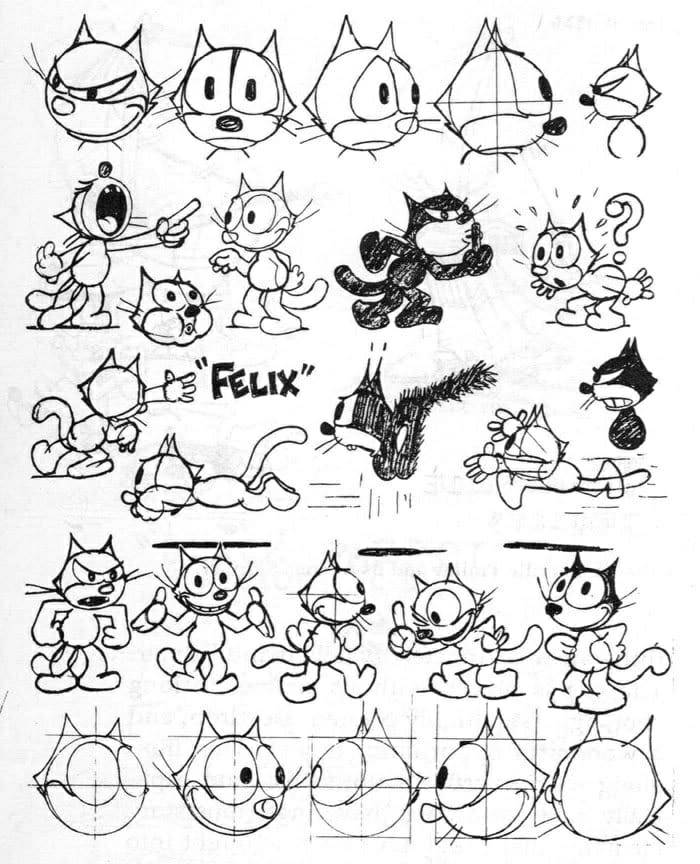 bill_nolan, character_design, concept_art, felix_the_cat_series, presumed, production_materials, settei, western
