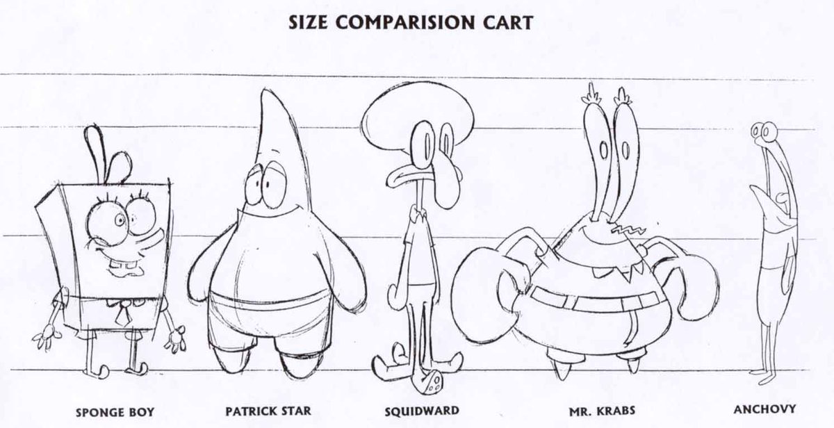 character_design, production_materials, settei, spongebob_squarepants, stephen_hillenburg, western