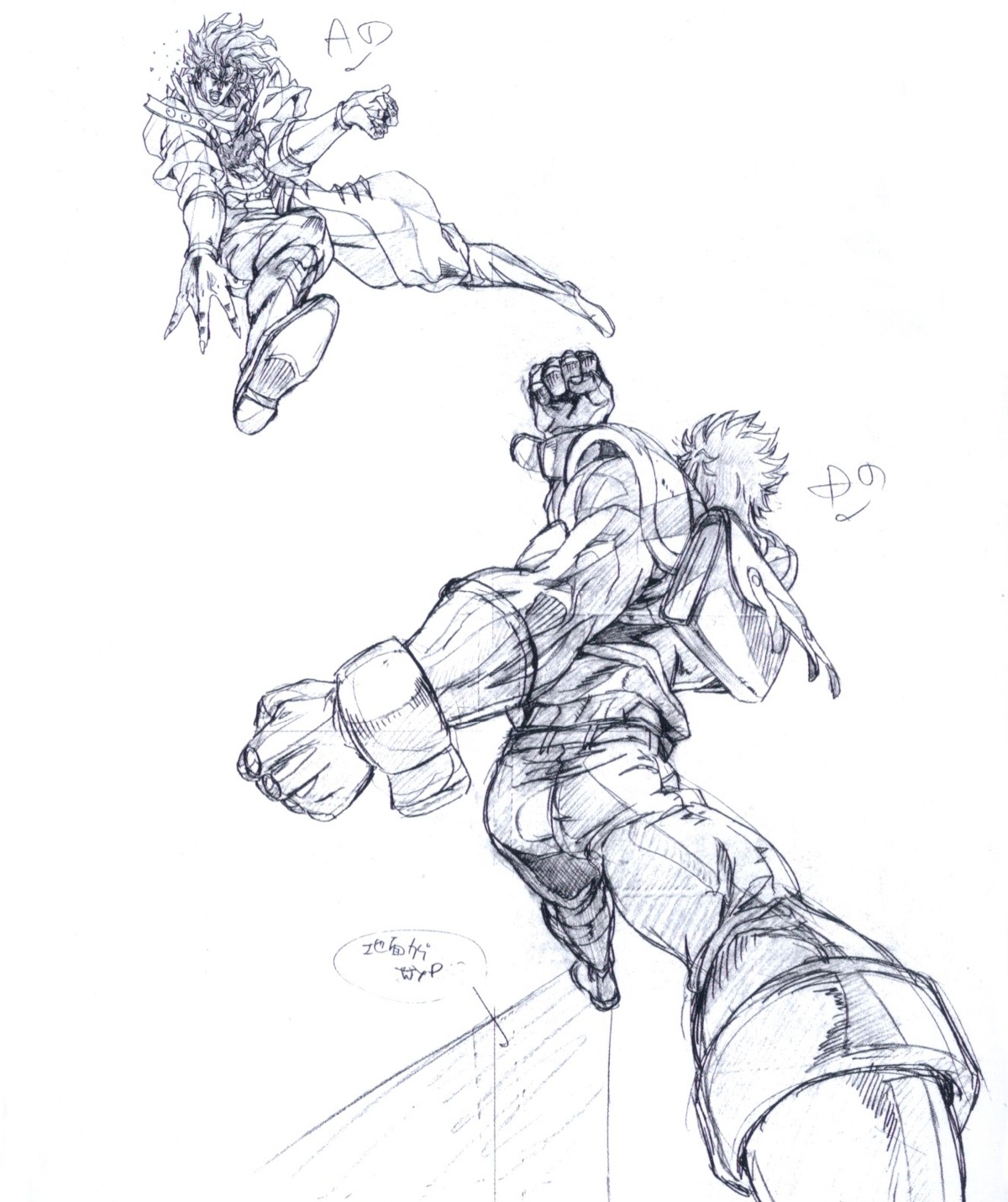 genga, jojo's_bizarre_adventure_(2012), jojo's_bizarre_adventure_series, masahiko_komino, production_materials