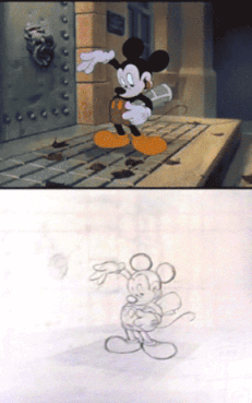 animated, character_acting, genga, genga_comparison, mickey_mouse, production_materials, runaway_brain, sergio_pablos