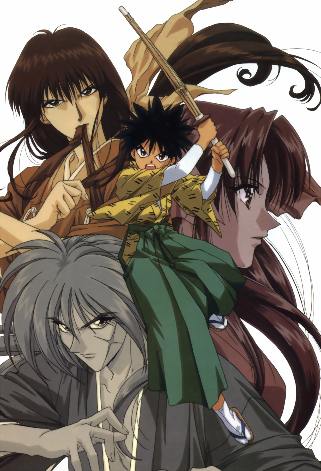 himura_kenshin, kamiya_kaoru, myoujin_yahiko, rurouni_kenshin, takani_megumi