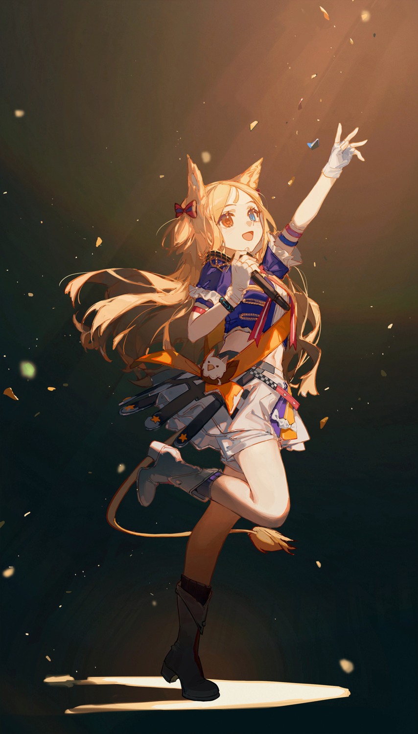 animal_ears, archetto_(arknights), arknights, ciloranko, heels, heterochromia, tail, uniform