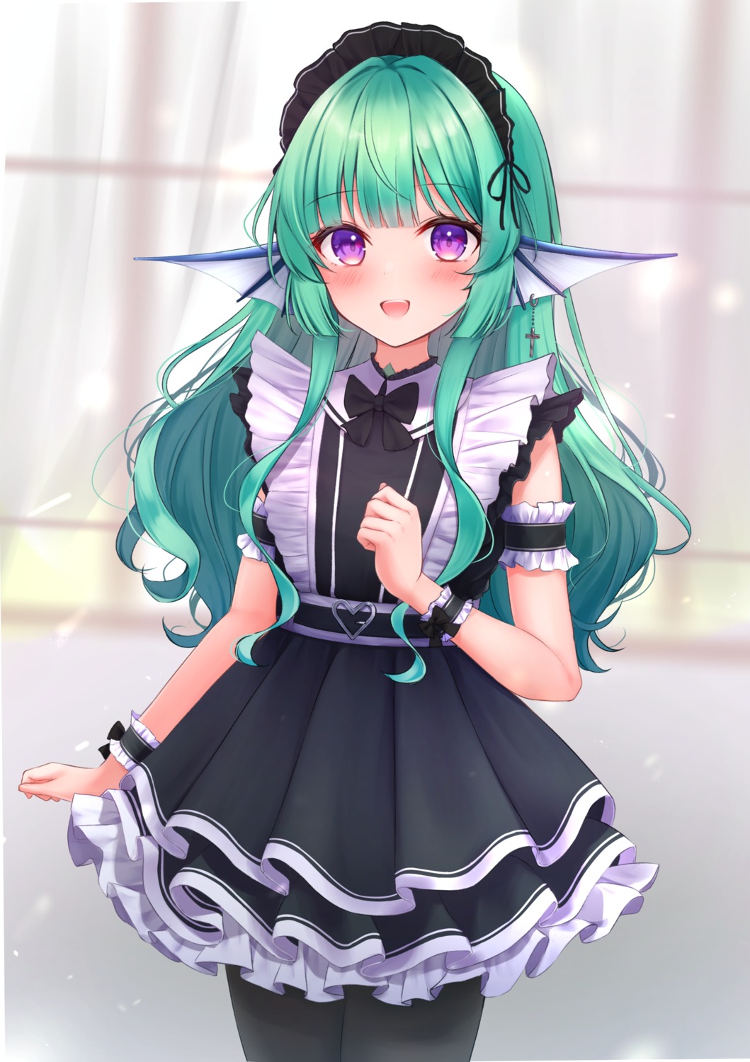 maid, nijisanji, nijisanji_en, pantyhose, ryuuguu_finana, ustn