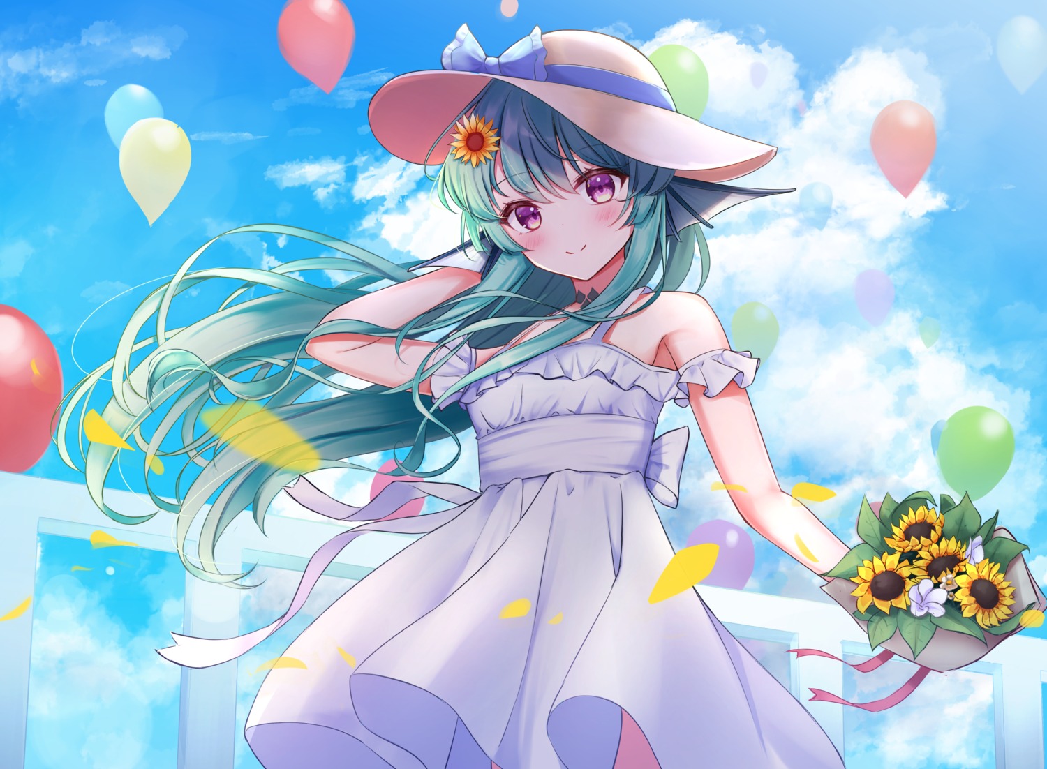 dress, nijisanji, nijisanji_en, ryuuguu_finana, skirt_lift, summer_dress, ustn