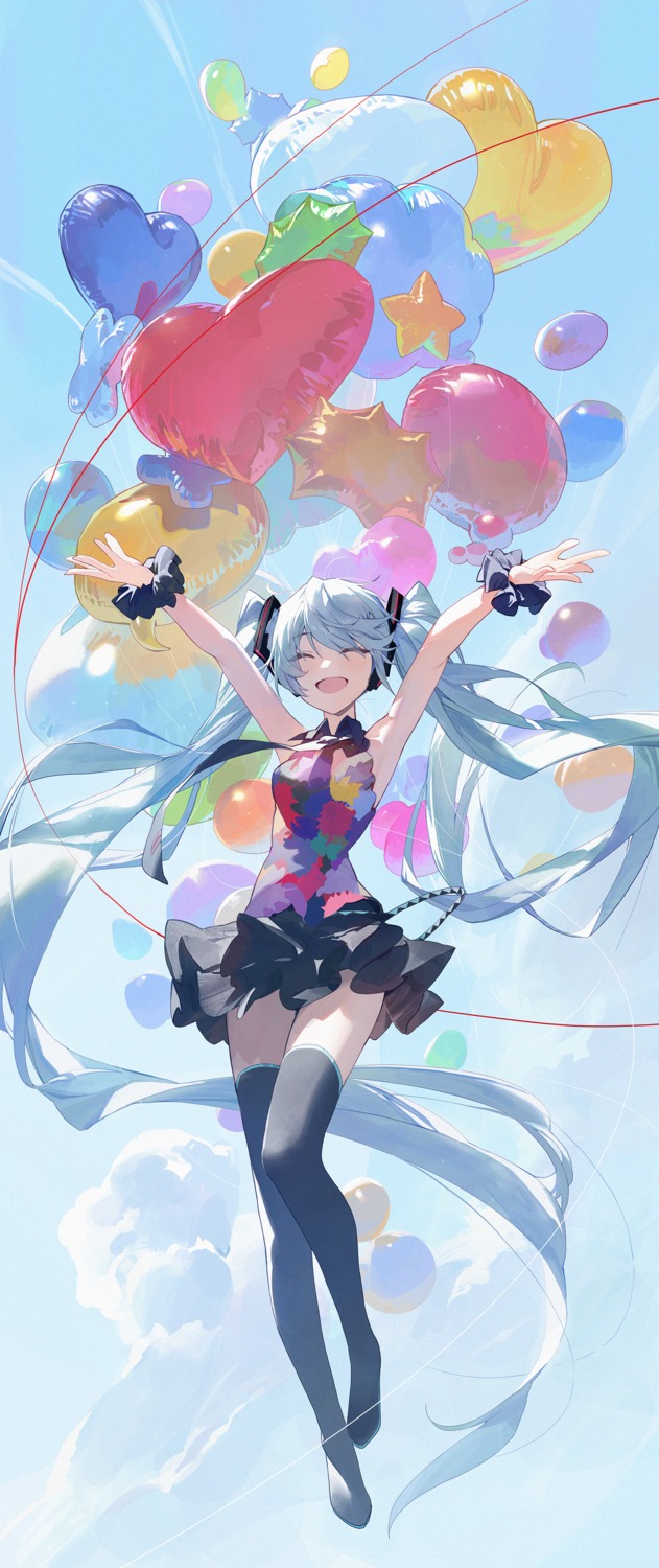 dress, hatsune_miku, headphones, modare, tell_your_world_(vocaloid), thighhighs, vocaloid
