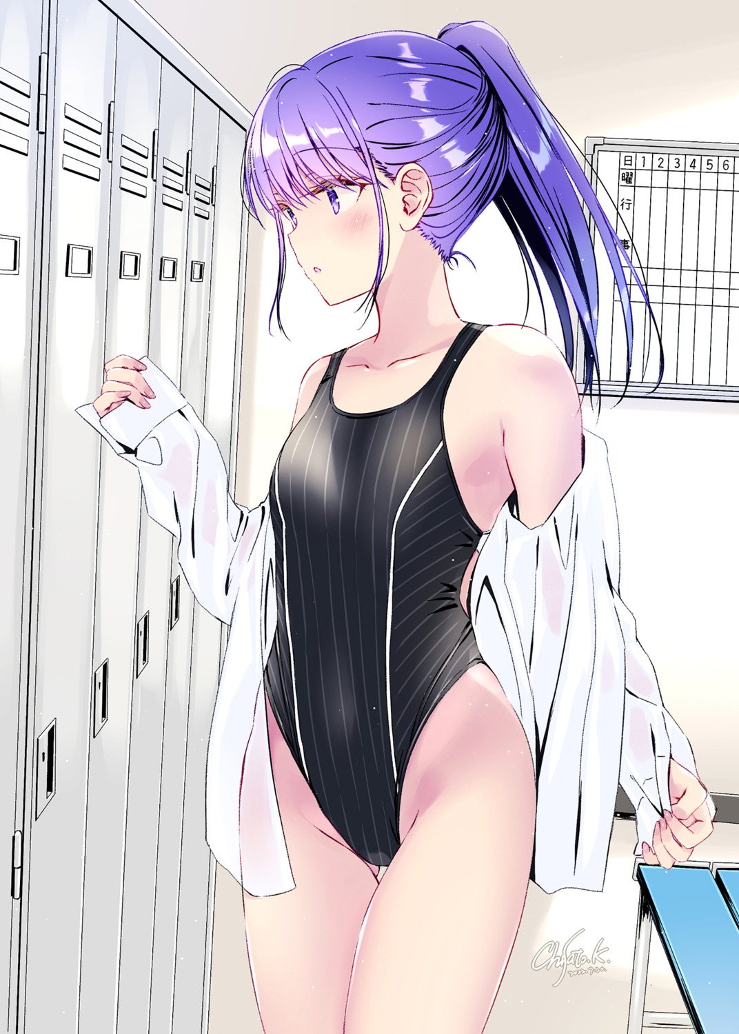 kashima_shiina, kobayashi_chisato, see_through, shishunki_iradori, swimsuits, undressing