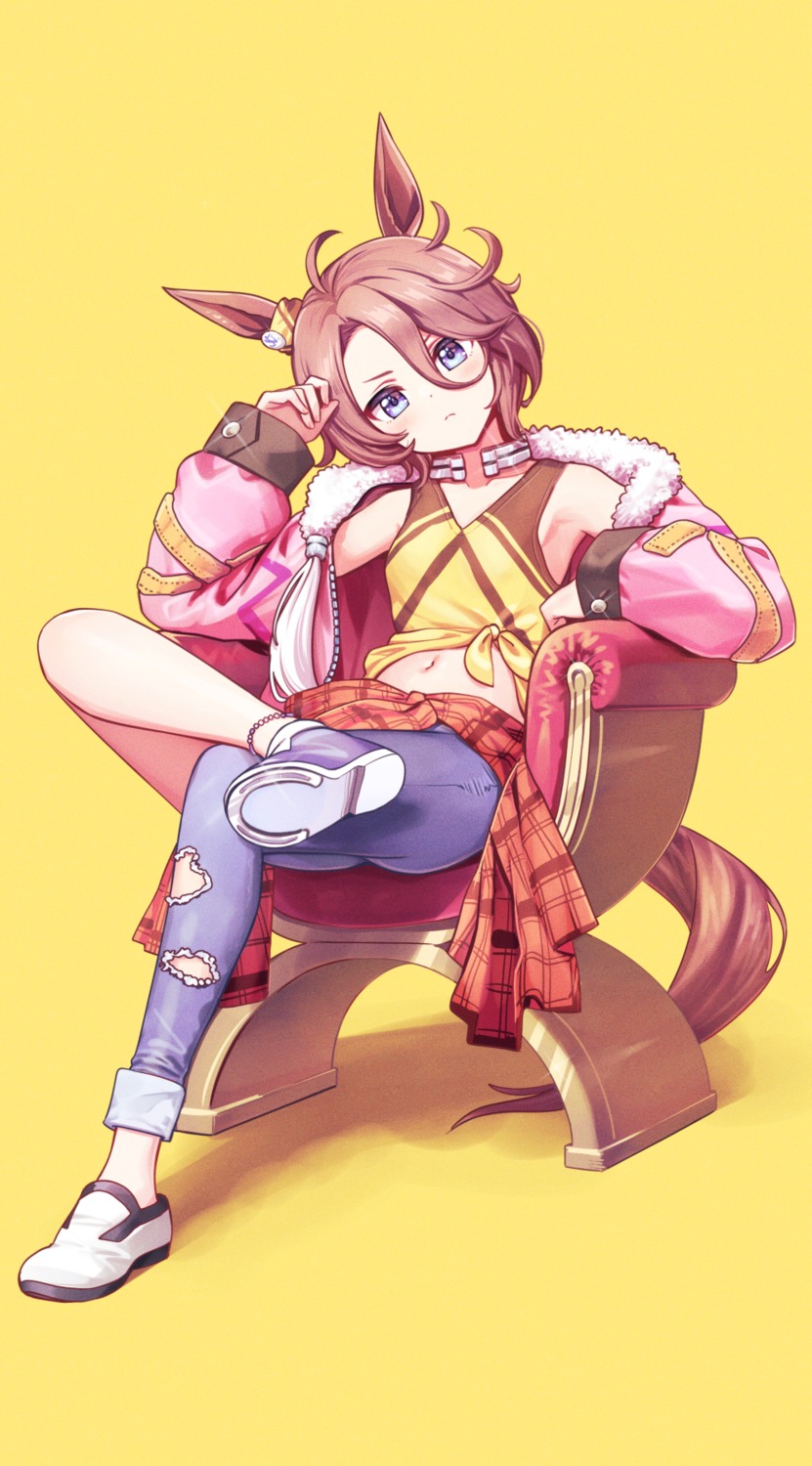 animal_ears, deadnooodles, narita_taishin_(umamusume), tail, torn_clothes, uma_musume_pretty_derby