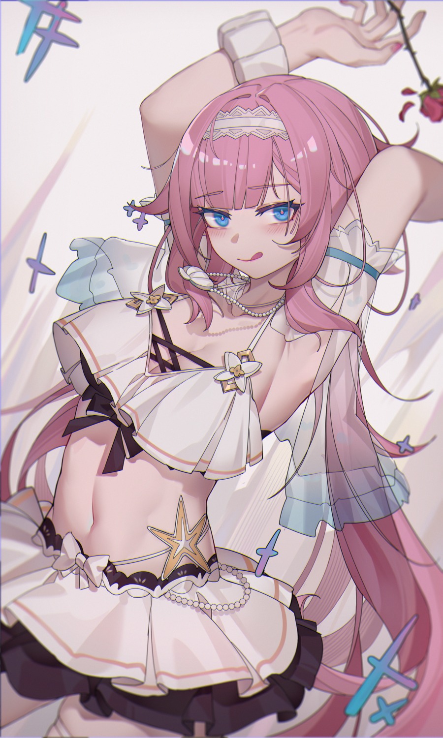 benghuai_xueyuan, cleavage, elysia_(honkai_impact), garter, honkai_impact, see_through, shirt_lift, yuk233