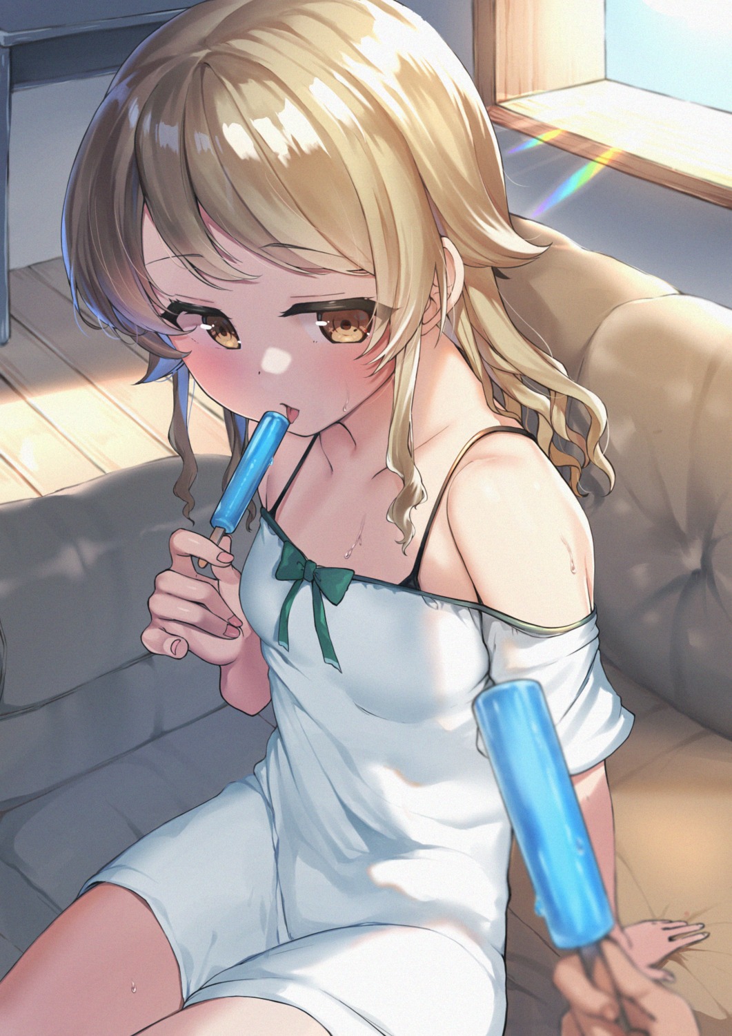 bra, deko_isu, dress, morikubo_nono, summer_dress, the_idolm@ster, the_idolm@ster_cinderella_girls