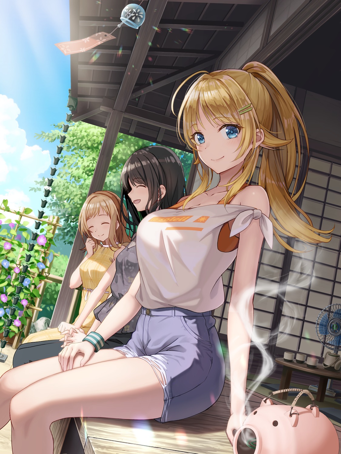 dress, hachimiya_meguru, kazano_hiori, macha0331, sakuragi_mano, the_idolm@ster, the_idolm@ster_shiny_colors, torn_clothes