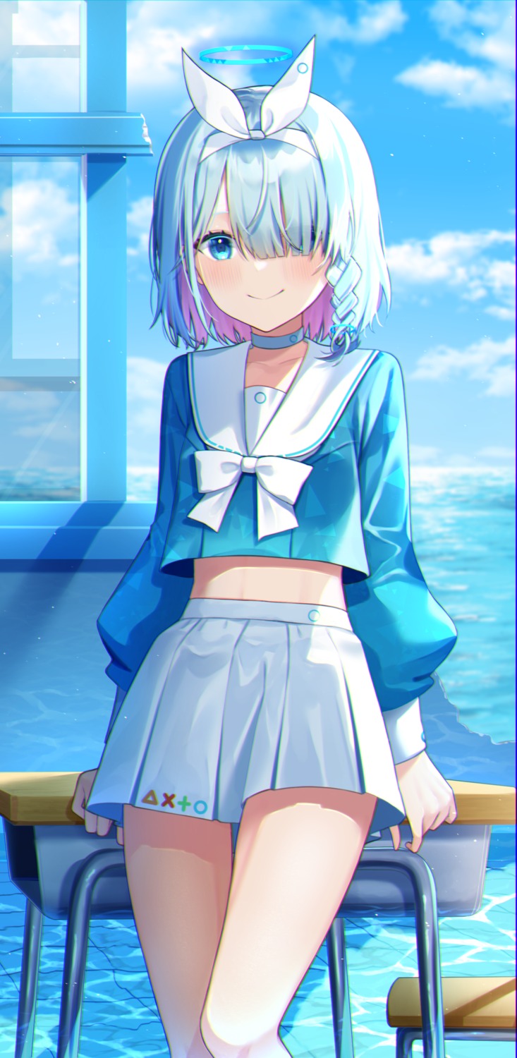 arona_(blue_archive), blue_archive, halo, seifuku, yuteke_key