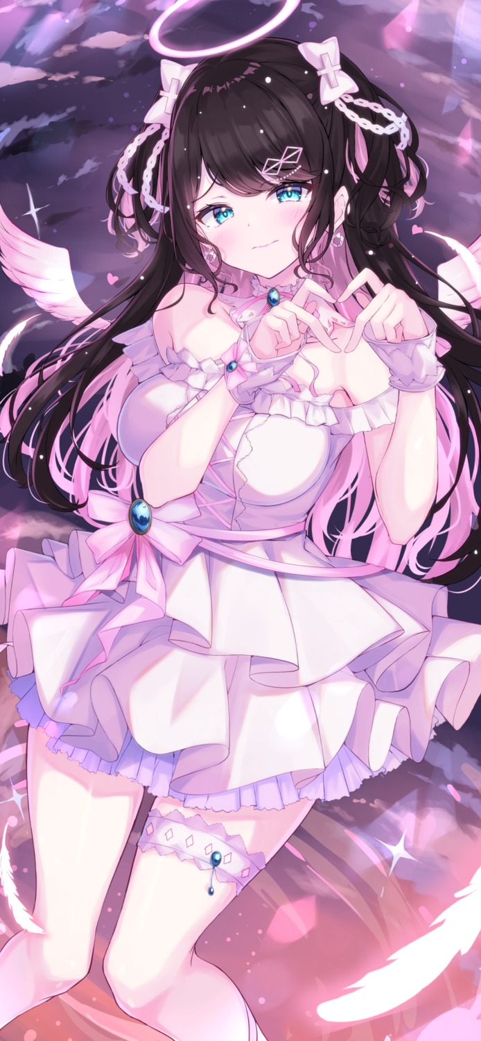 angel, dress, garter, haidollo, kaga_nazuna, lolita_fashion, lupinus_virtual_games, no_bra