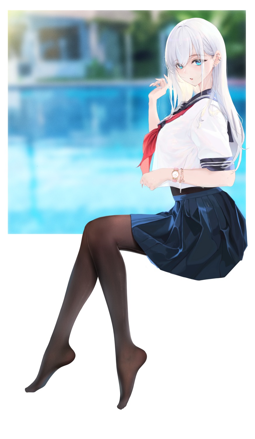 eggs_zero, pantyhose, seifuku, shirt_lift