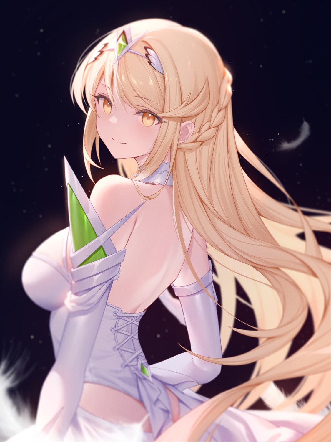 dress, hikari_(xenoblade_2), no_bra, roi_(liu_tian), xenoblade_(series), xenoblade_2