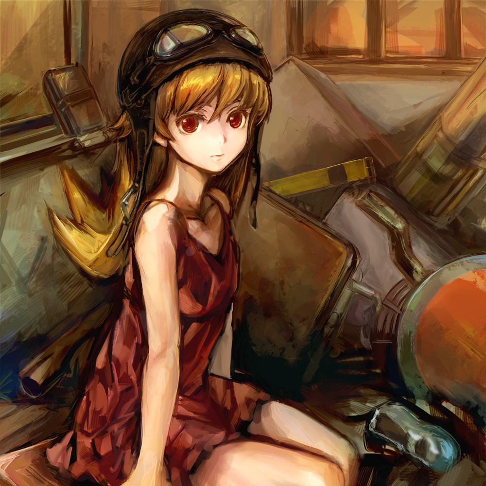 bakemonogatari, conjaku, dress, monogatari_(series), oshino_shinobu, summer_dress