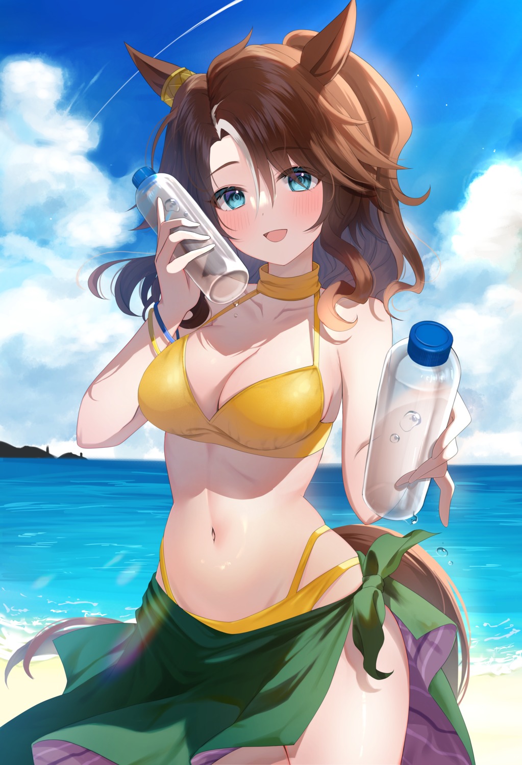 animal_ears, bikini, etesumsom, mejiro_palmer_(umamusume), swimsuits, tail, uma_musume_pretty_derby