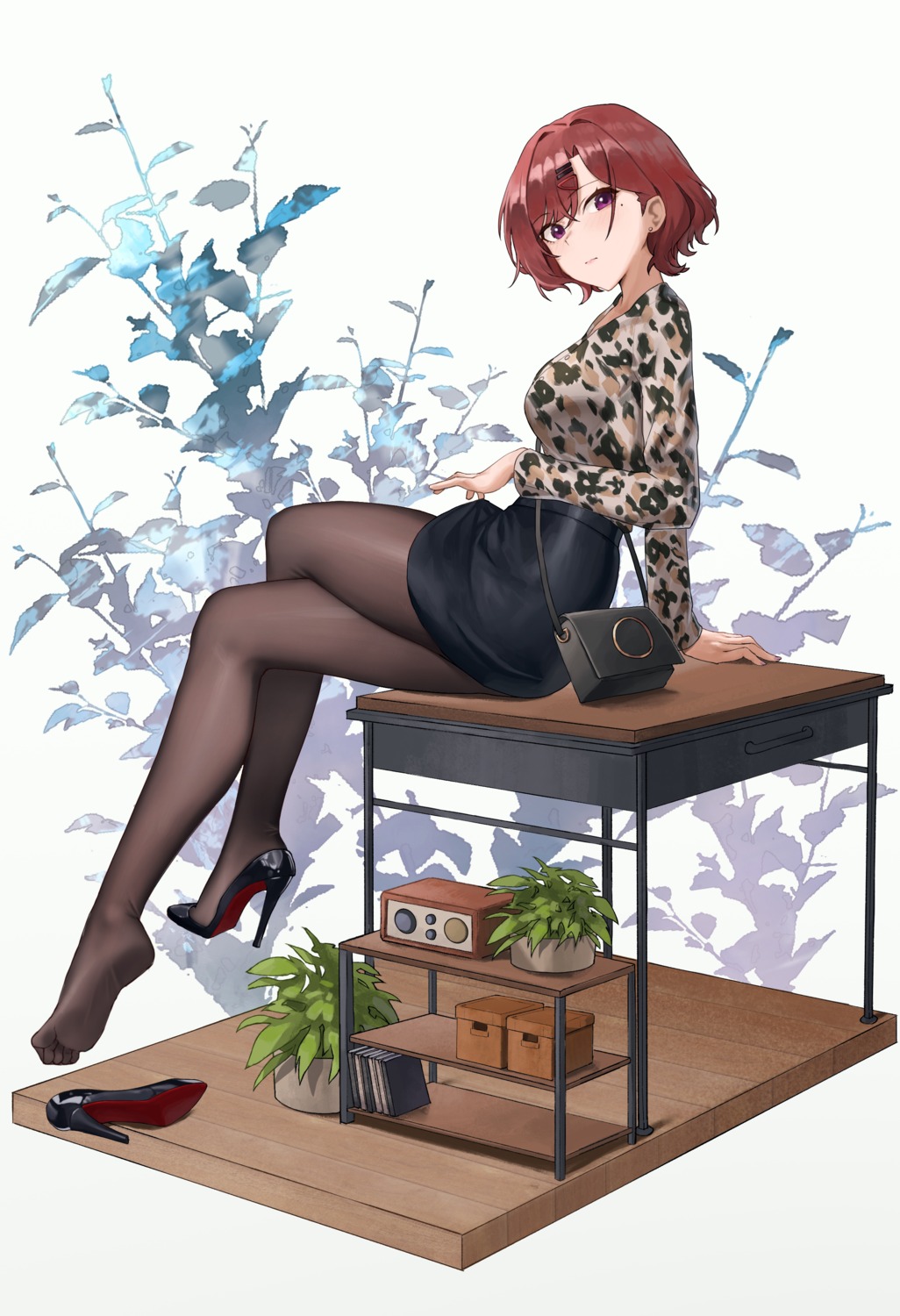 feet, heels, higuchi_madoka, kodak, pantyhose, the_idolm@ster, the_idolm@ster_shiny_colors
