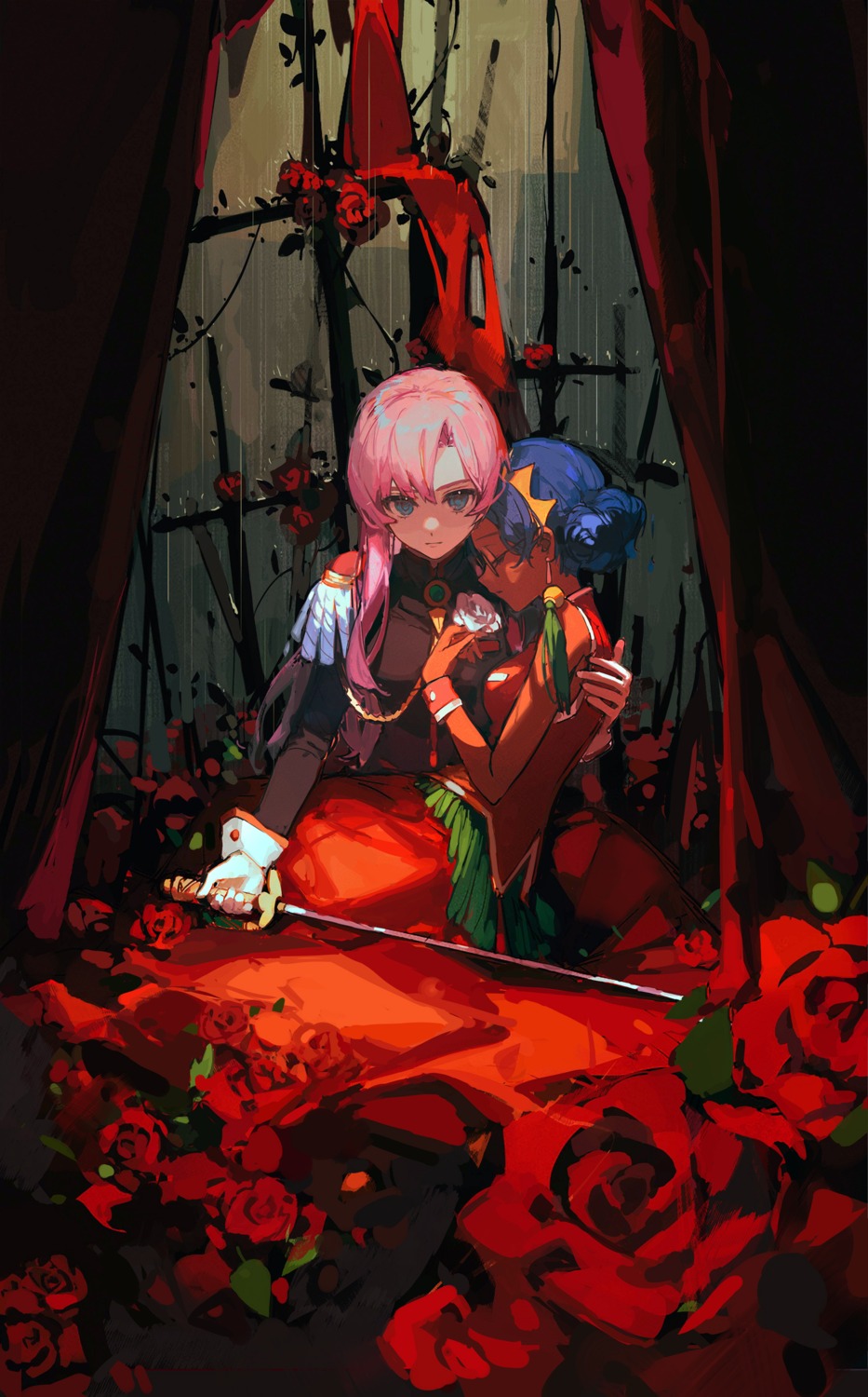 ciloranko, himemiya_anthy, megane, revolutionary_girl_utena, sword, tenjou_utena, uniform