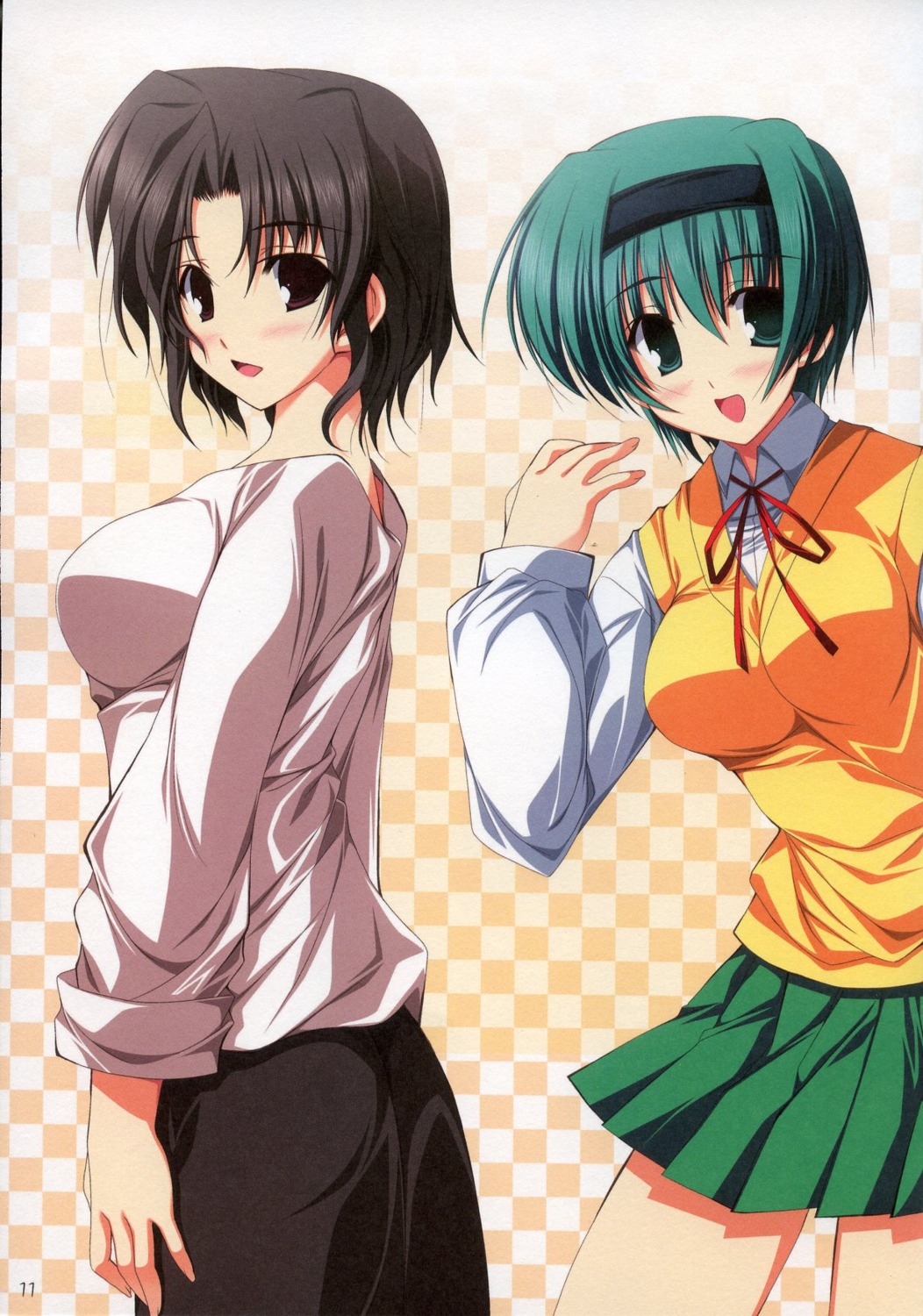 paper_texture, radiant, seifuku, to_heart_(series), to_heart_2, to_heart_2_another_days, yoshioka_chie, yuuki_makoto