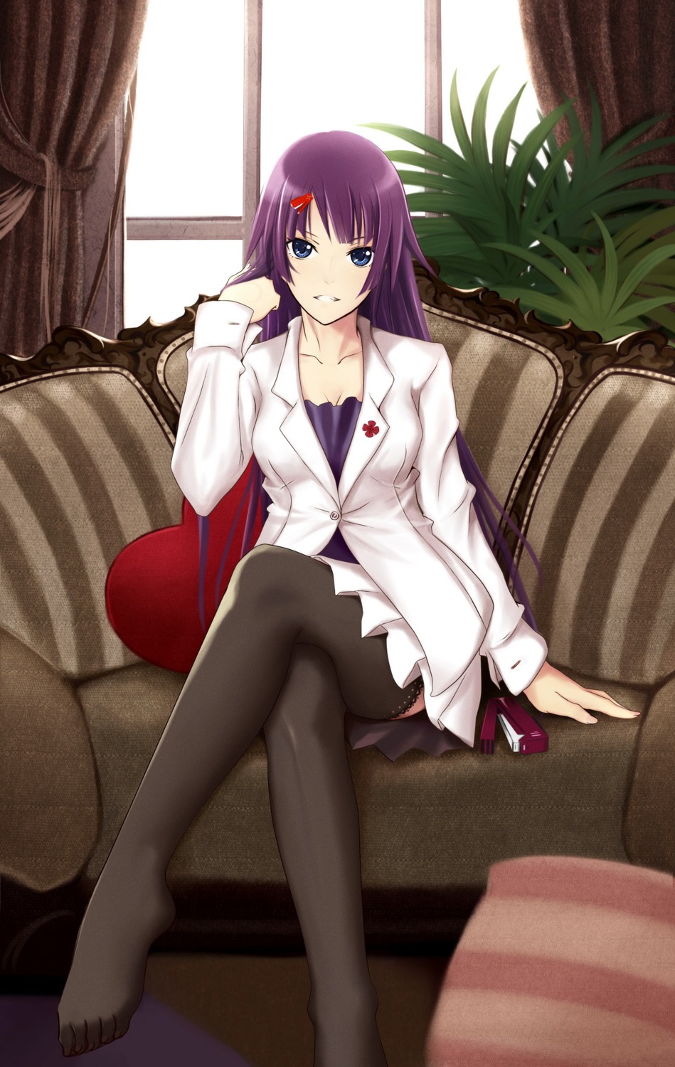 bakemonogatari, illusionk, monogatari_(series), senjougahara_hitagi, thighhighs