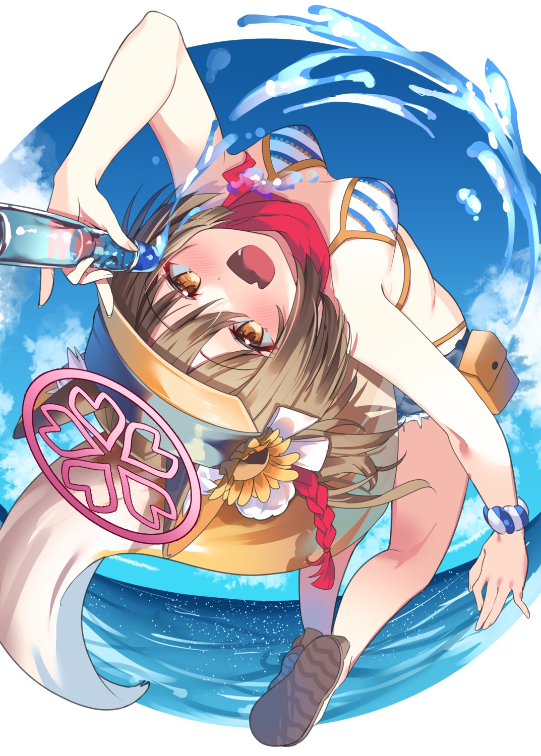 animal_ears, bikini, blue_archive, halo, hosigarasu22, kitsune, kuda_izuna, swimsuits