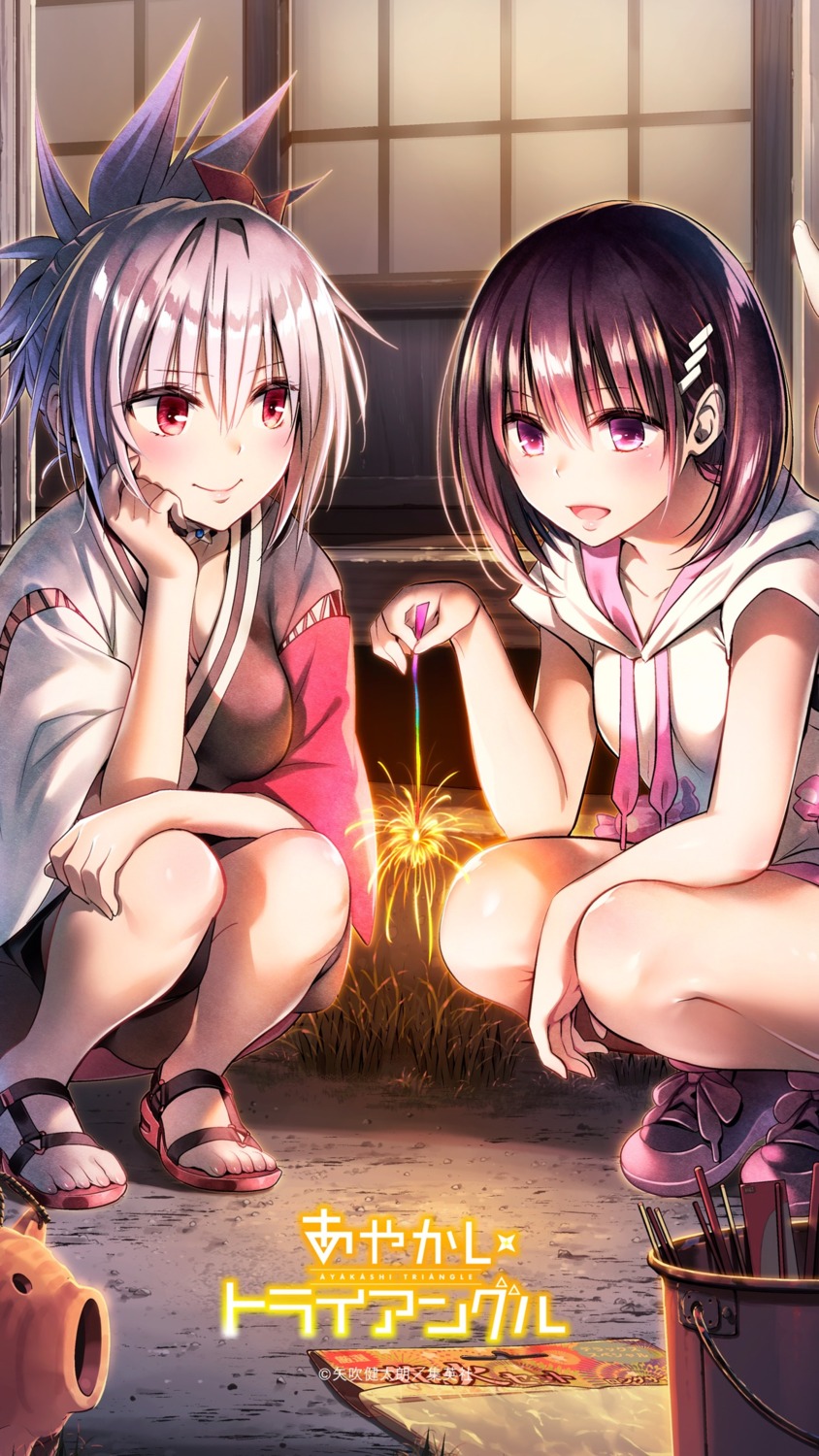 ayakashi_triangle, genderswap, japanese_clothes, kanade_suzu, kazamaki_matsuri, yabuki_kentarou