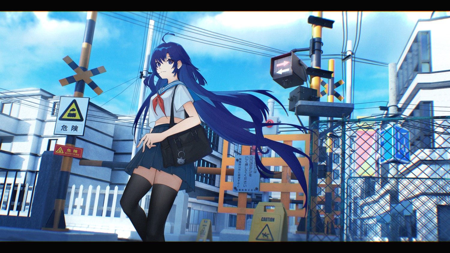 alisi, seifuku, thighhighs, wallpaper