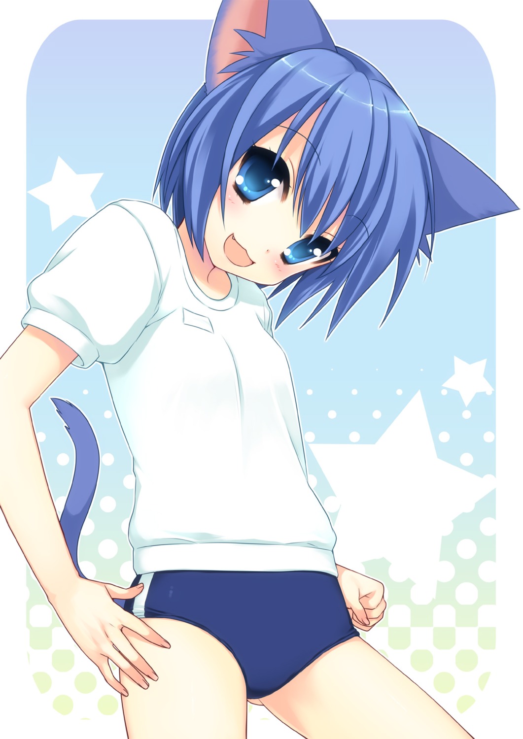 animal_ears, buruma, gym_uniform, nekomimi, onka, tail, usashiro_mani