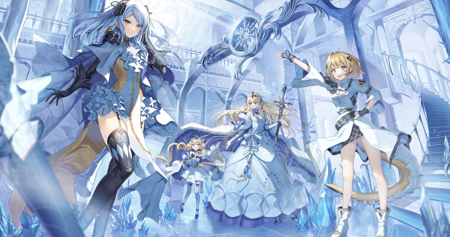 alchemy_stars, armor, bethlehem_(alchemy_stars), cleavage, dress, heels, no_bra, pantyhose