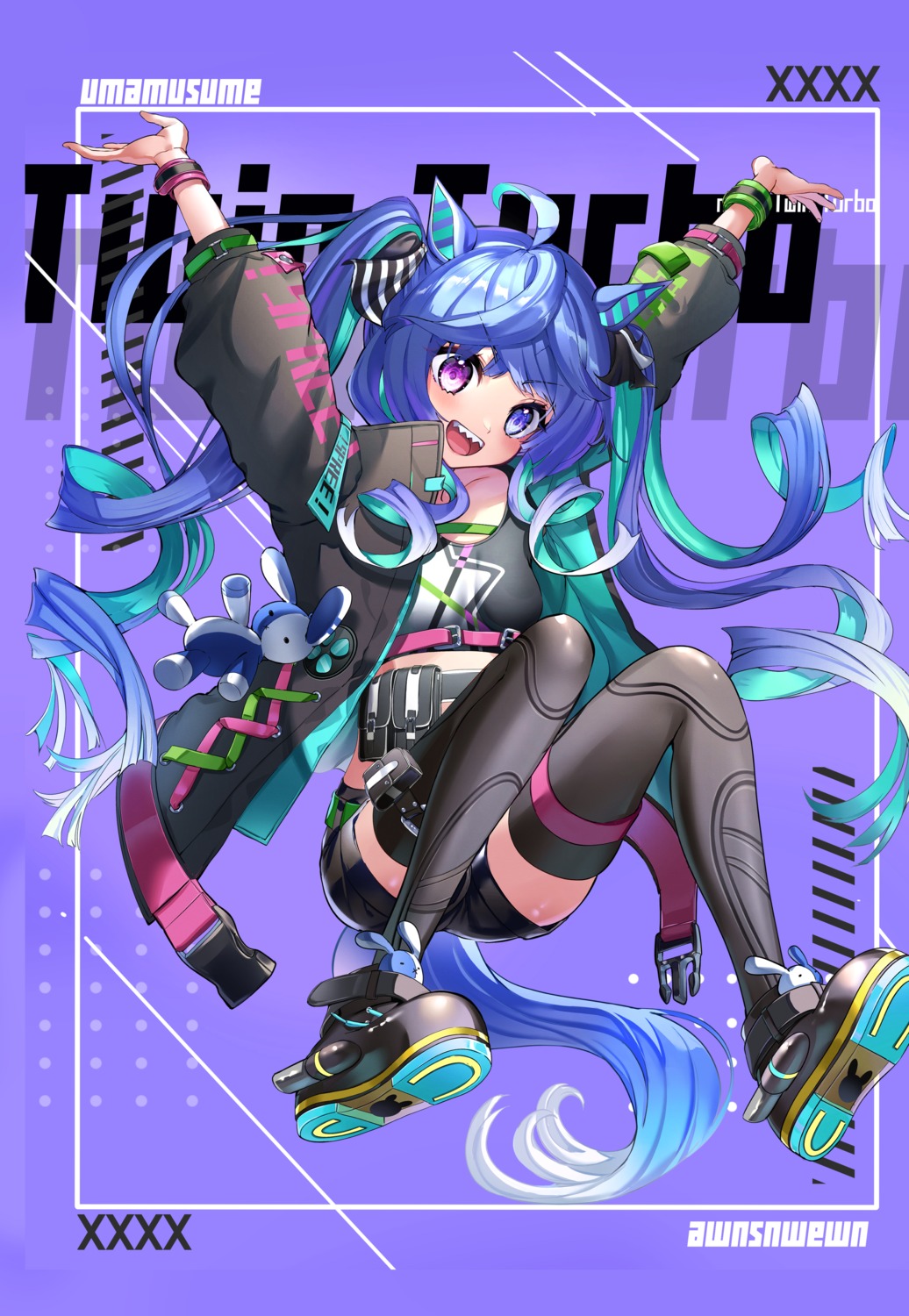 animal_ears, garter, heterochromia, tagme, tail, thighhighs, twin_turbo_(umamusume), uma_musume_pretty_derby