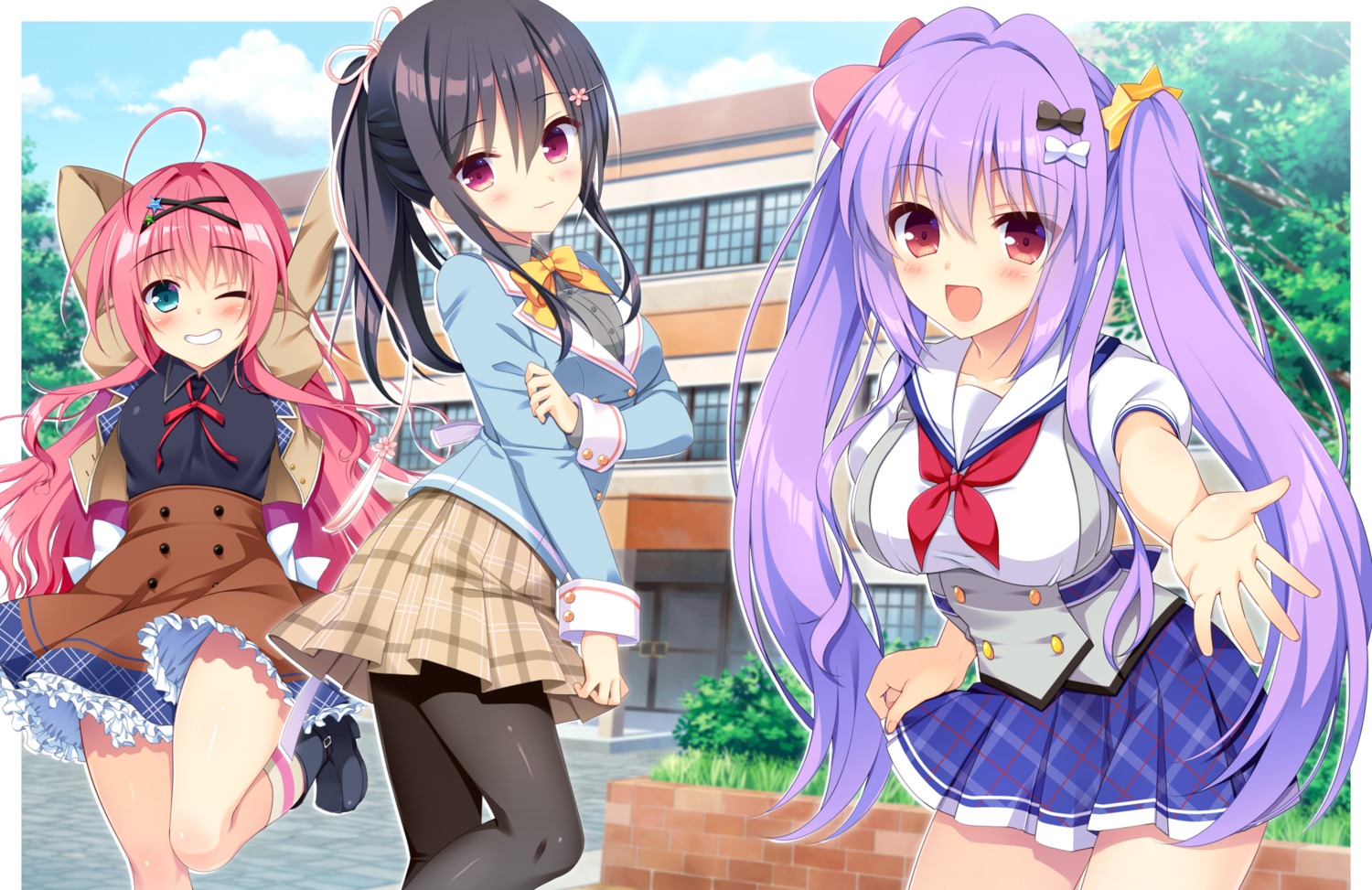 asa_project, crossover, fuyuichi_monme, karigurashi_renai, kinomoto_nokia, komorie_nanaru, pantyhose, renai_zero_kilometer