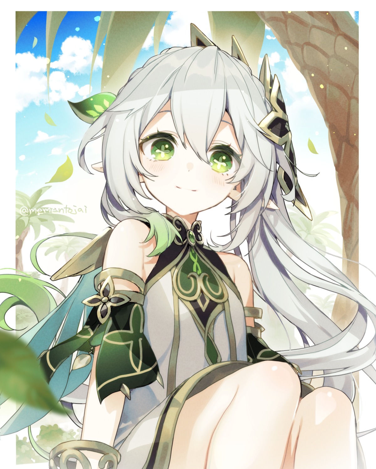 dress, genshin_impact, memeno, nahida, pointy_ears
