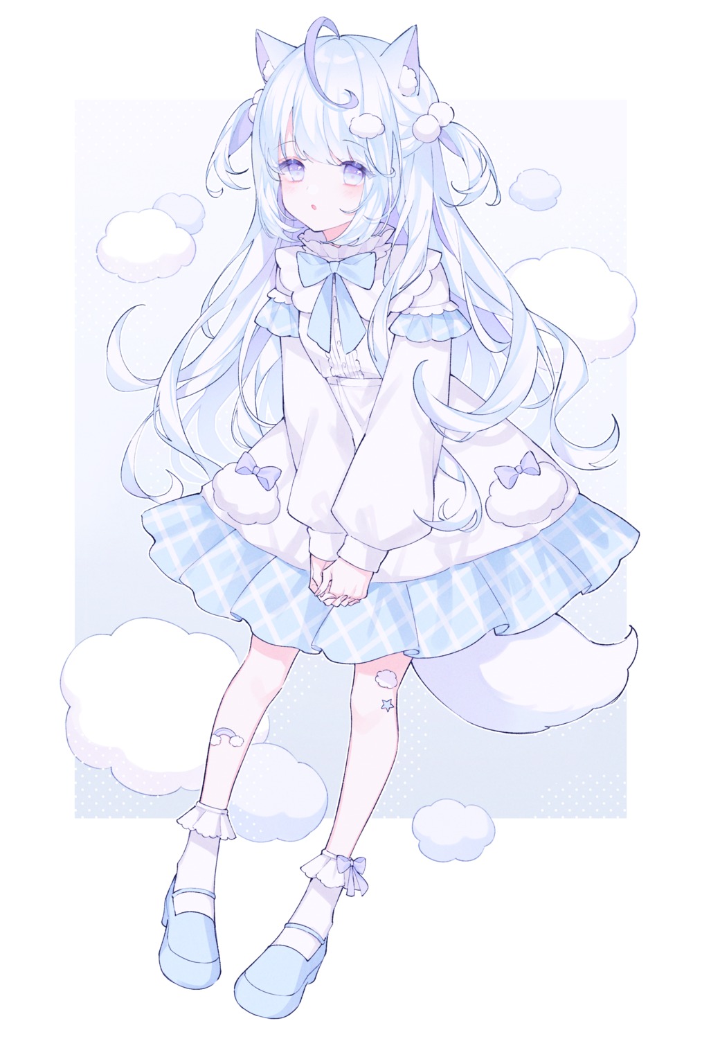 animal_ears, dress, tail, tattoo, ting